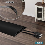 Floor Cord Cover, Cable Protector, 0.63W x 0.31H inches, Wire Cover - Image 4
