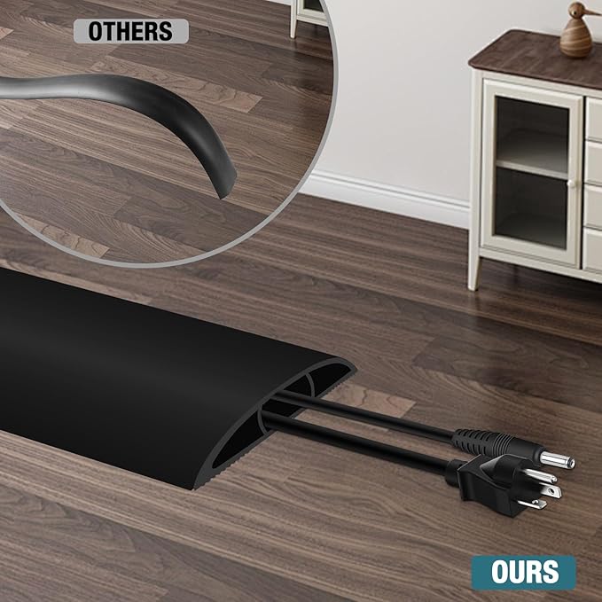 Floor Cord Cover, Cable Protector, 0.63W x 0.31H inches, Wire Cover - Image 4