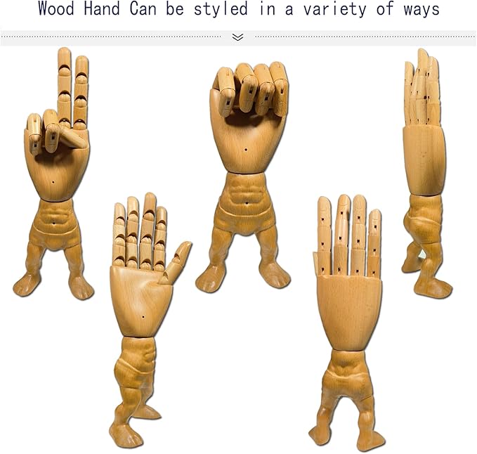 Hand Model, Wood Hand for Nails, Drawing Wooden Hand, Wooden Mannequin - Image 3