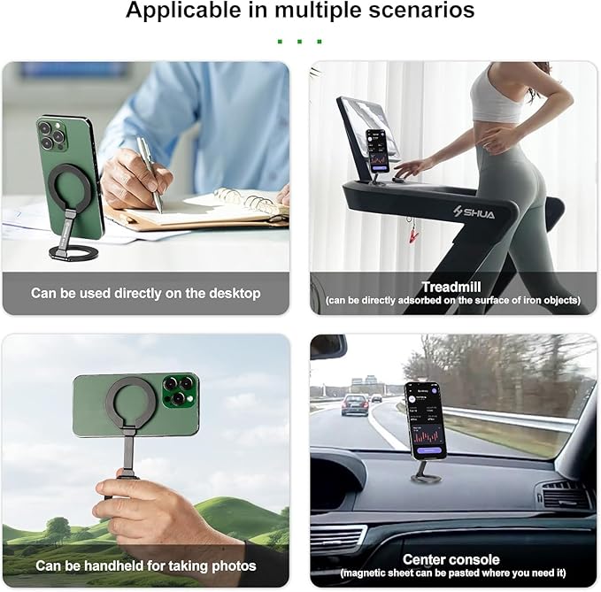 Magnetic Ring Phone Holder for iPhone 16, Double Ring Adjustable Cell Phone - Image 6