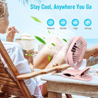BESKAR Portable Clip on Fan Rechargeable, 4 Speeds Small Battery Operated Fans - Image 5