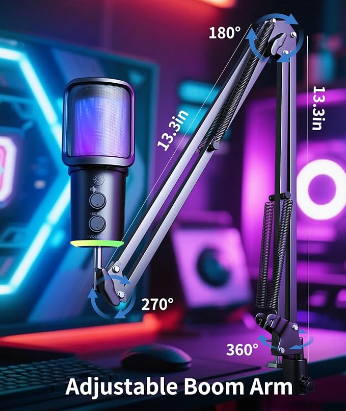 Gaming USB Microphone Kit with Boom Arm - Image 7