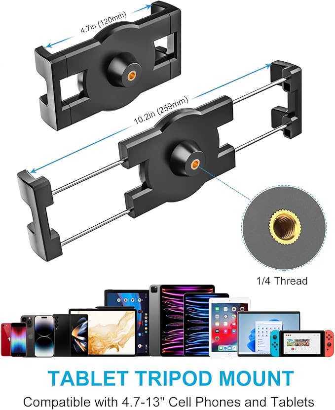 Tablet Holder for Desk Clamp 360° Phone iPad Mount, Aluminum Flexible Webcam - Image 2