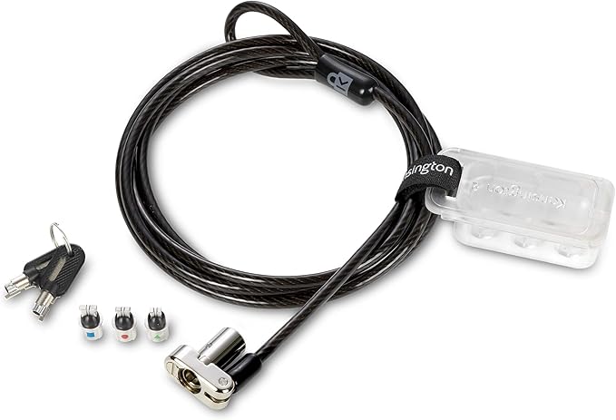 Kensington Universal 3-in-1 Keyed Laptop Locking Cable, Computer Security Keyed by Kensington