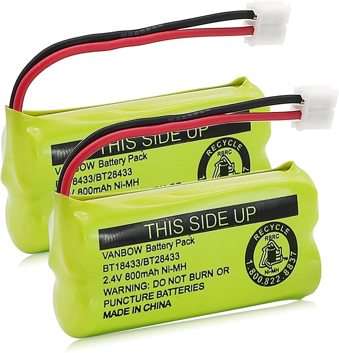 BT18433/BT28433 2.4V 800mAh Ni-MH Cordless Phone Battery, Also Compatible by VANBOW