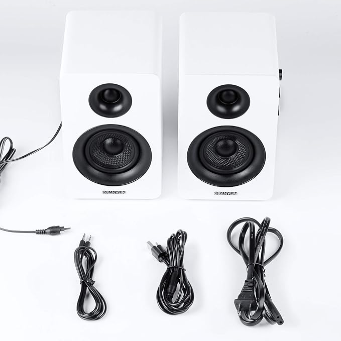 Sanyun SW208 3" Active Bluetooth 5.0 Bookshelf Speakers – 60W Carbon Fiber - Image 7