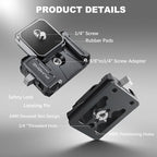 Camera Quick Release Plate Kit, w 1/4" to 3/8" Screw Thread, Quick Release - Image 4
