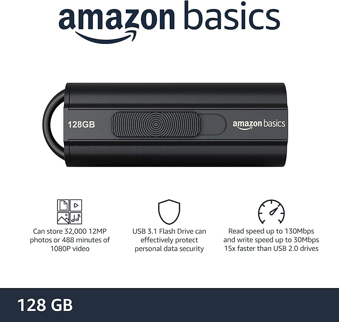 Amazon Basics 128 GB Ultra Fast USB 3.1 Flash Drive - Image 2