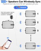 400W Outdoor Bluetooth Speakers, Wireless Sync Between Speakers, IPX5 Waterproof - Image 4