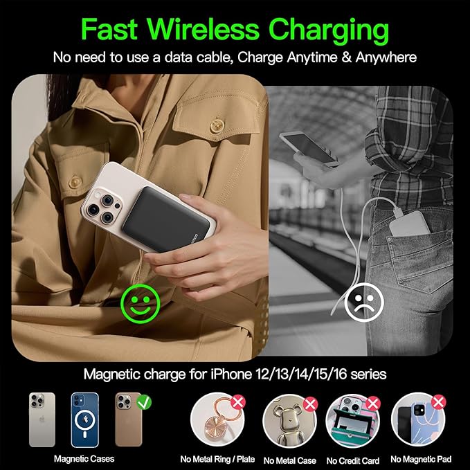 2025 Magnetic 15W Power Bank for iPhone, 5000mAh Magsafe Battery Pack - Image 5