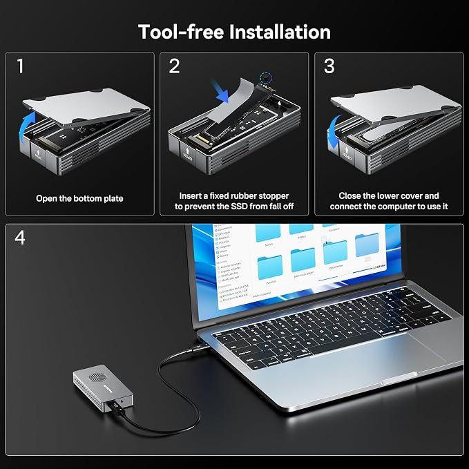 ANYOYO 40Gbps M.2 NVMe SSD Enclosure - Image 6