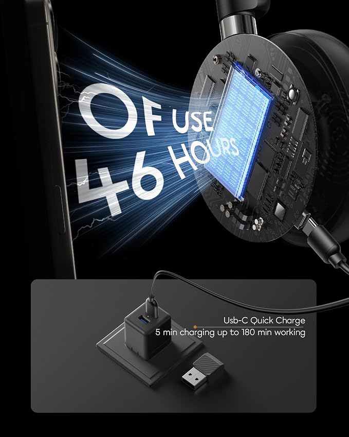 Wireless Headset with Mic for Work, Advanced Noise Reduction Microphone - Image 8