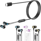 Rayleigh USB C Headphones with Microphone 3 Pack, Wired Earbuds with Heavy Bass by Rayleigh