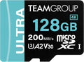 TEAMGROUP A2 Ultra Card 128GB Micro SDXC UHS-I U3 A2 V30, R/W up to 200/80 MB/s by TEAMGROUP