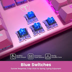 RisoPhy Mechanical Gaming Keyboard, RGB 104-Key Ultra-Slim Backlit USB Wired - Image 3