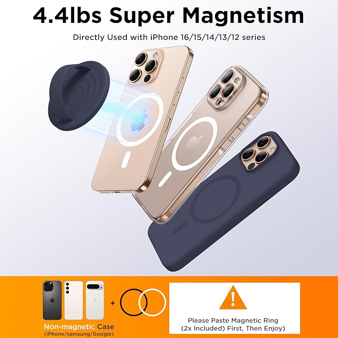 Magnetic Phone Ring Grip Holder, Silicone Finger Loop Grip, Compatible - Image 6