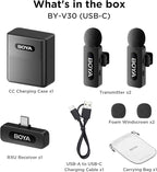 BOYA BY-V30 Wireless Lavalier Microphone, USB Type-C Mini Laple Mics - Image 9