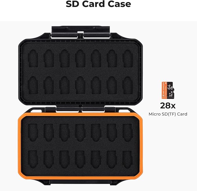 K&F Concept 28 Slot SD Card Case, Water-Resistant Anti-Shock/Dust SD/TF Card - Image 2