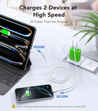2 Pack USB C Charger, 40W Fast Charge Cube, 4-Port QC+PD Wall Plug, Galaxy S24 - Image 3