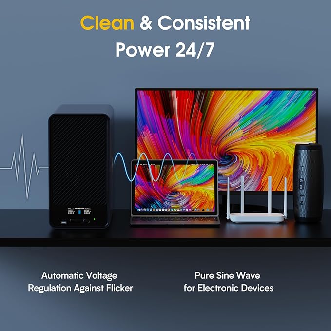 GOLDENMATE 1500VA/1000W Lithium UPS Battery Backup and Surge Protector - Image 4