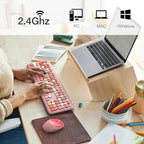 KNOWSQT Wireless Keyboard and Mouse Combo, Pale Pink Full-Sized 2.4G Silent - Image 6