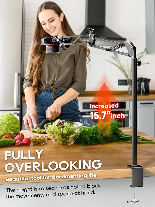 Overhead Camera Mount, 5lb Horizontal Load-Bearing, 360° Adjustable Stand - Image 2