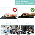 Mouse Pad with Wrist Support, Ergonomic Mouse Pad with Memory Foam Wrist Rest - Image 2