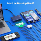USB C Charger 300W USB C Charger Block 8-Ports GaN IV Fast Charging Station - Image 6