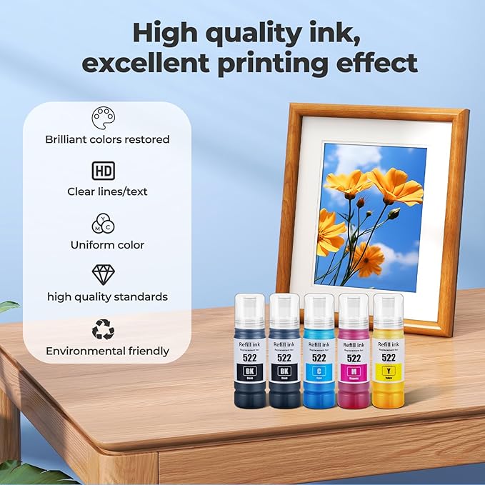 522 Ink Refill Bottles ET-2800 ET-4800 ET-2400 ET-2803 Ink Refill Replacement - Image 4