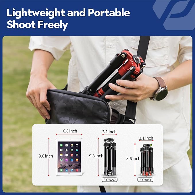 Fotopro Mini Tripod with Ball Head Phone Mount Detachable Selfie Stick Folded - Image 5