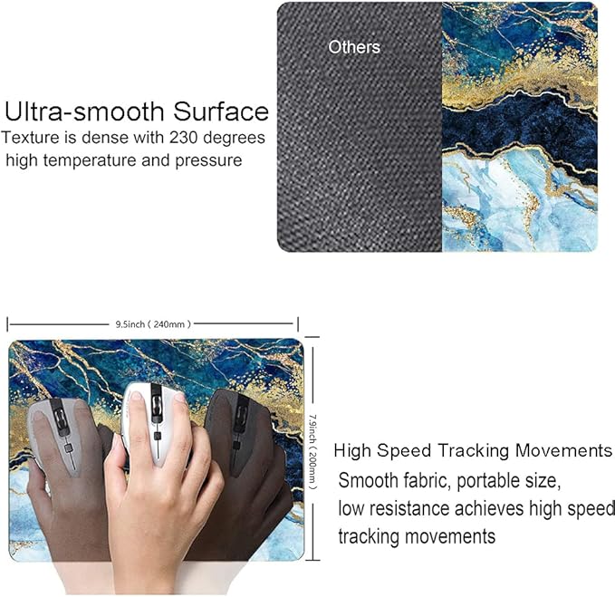Mouse Pad, Marble Mouse Pad, Premium-Textured Mouse Mat Square Waterproof - Image 3
