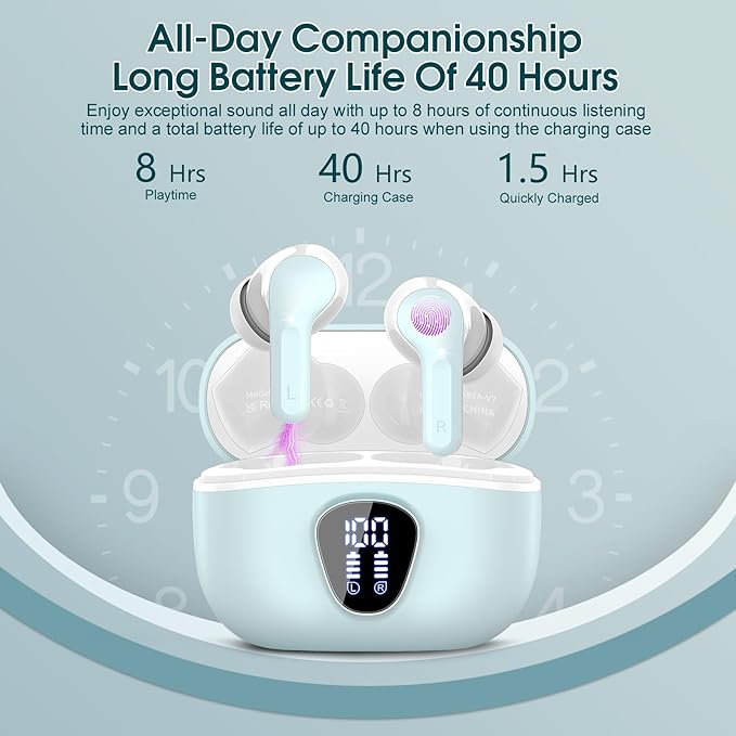 Wireless Earbuds, IP7 Waterproof in Ear Earphones, LED Display Ear buds - Image 4