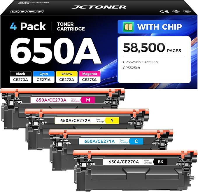 650A Toner Cartridge Set 4-Pack High Yield by JCTONER