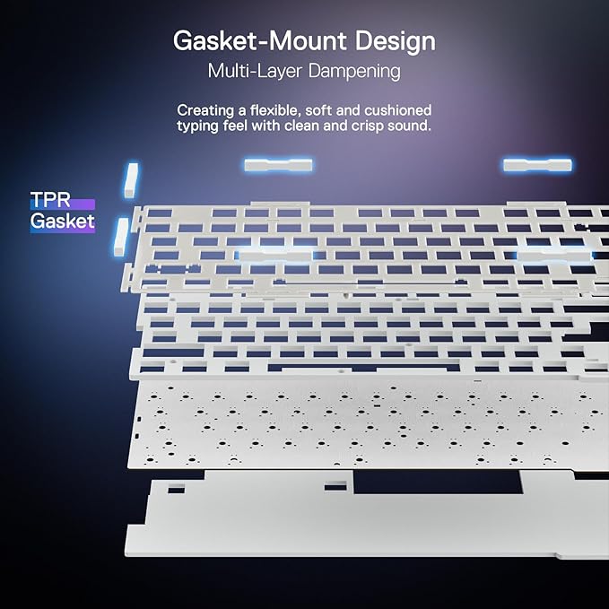 Redragon K673 PRO 75% Wireless Gasket RGB Gaming Keyboard, 3-Modes 81 Keys - Image 4
