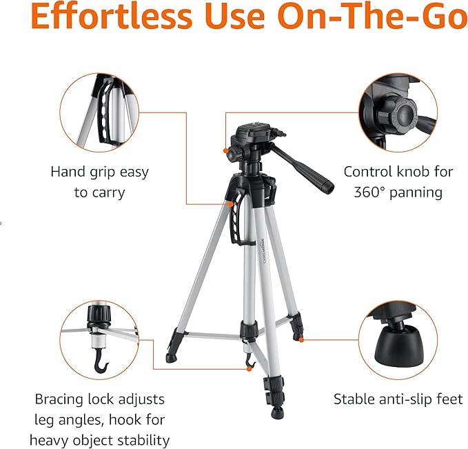 Amazon Basics 60 inch Lightweight Tripod - Image 3