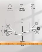Quad Monitor Mount, Holds Screens up to 40 Inches and 25 lbs, Fully Adjustable - Image 2
