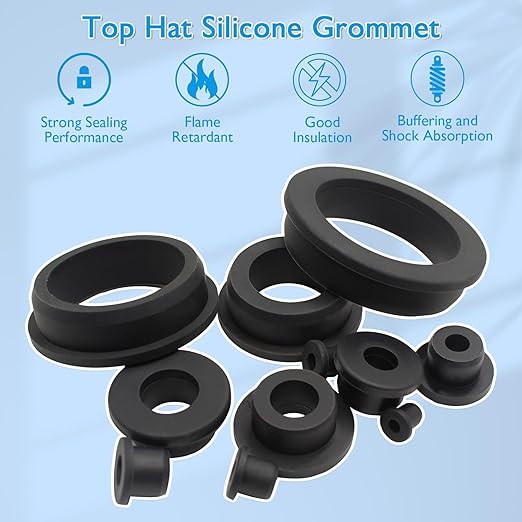 15 Pcs 3/4" Drill Hole, 3/8" ID Silicone Rubber Grommets - Image 2