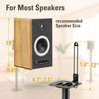 Mounting Dream Black Alloy Steel Speaker Stands, Height Adjustable Bookshelf - Image 3