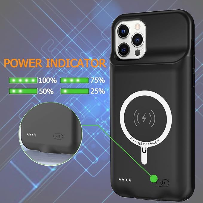 Battery Case for iPhone 12 Pro Max, Upgraded 10800mAh Rechargeable Portable - Image 4