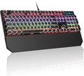 MageGee Typewriter Mechanical Gaming Keyboard, Retro Black Punk Round Keycaps by MageGee