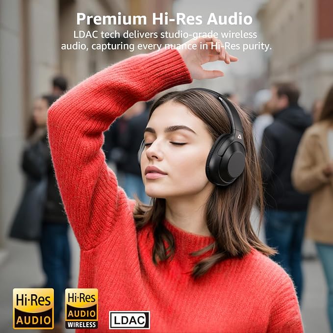 Riibox Y7Pro Hybrid Active Noise Cancelling Headphones, LDAC Hi-Res Audio - Image 2