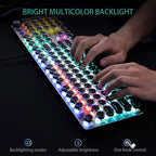AULA F2088 Typewriter Style Mechanical Gaming Keyboard Blue Switches, Rainbow - Image 2