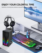 Computer Speakers with 6 Colorful RGB Lights, USB Powered 3.5mm Aux with Loud - Image 6
