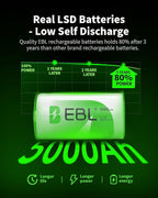 EBL C Batteries High Energy 5000mAh Ready2Use C Rechargeable Battery Cells - Image 2