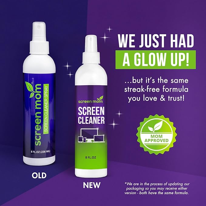 Screen Mom Cleaner Spray and Microfiber Cloth 8oz, Streak-Free Car Screen - Image 2