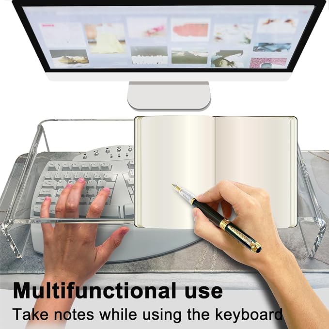 Clear Acrylic Monitor Stand Riser 20", Laptop Keyboard Cover cat Proof - Image 5