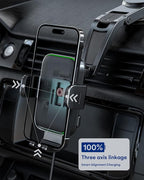Wireless Car Charger, ZEEHOO DUOXX Dual Coils 15W Fast Charging Auto-Clamping - Image 3