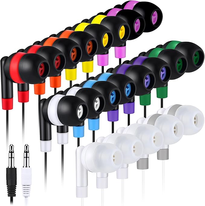 Kanayu 100 Pack Wired Earbuds Bulk by Kanayu