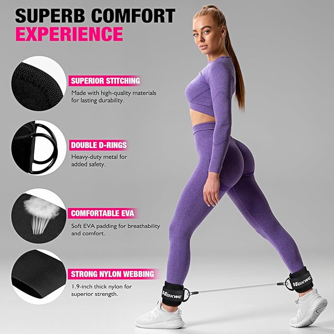 Ankle Resistance Bands with Cuffs, Ankle Bands - Image 4