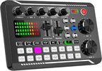 Facmogu F998 Live Sound Card Audio Mixer, Podcast Audio Interface - Image 6